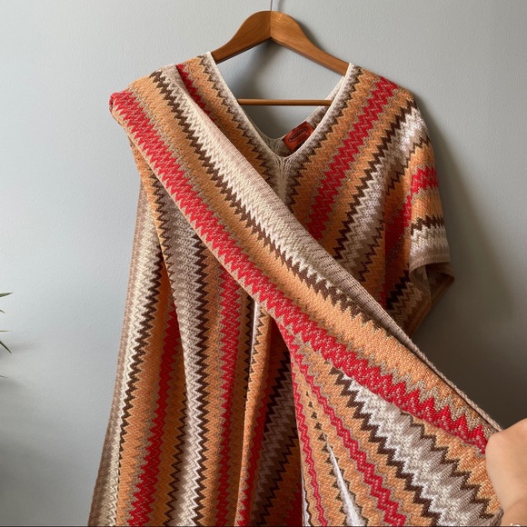 MISSONI Chevron Open Cape Poncho NWOT - Picture 2 of 9
